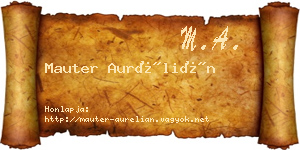 Mauter Aurélián névjegykártya